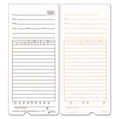 Acroprint Time Card for ATR480 Totalizing Electronic Time Clock 7 1/2 x 3.35 50