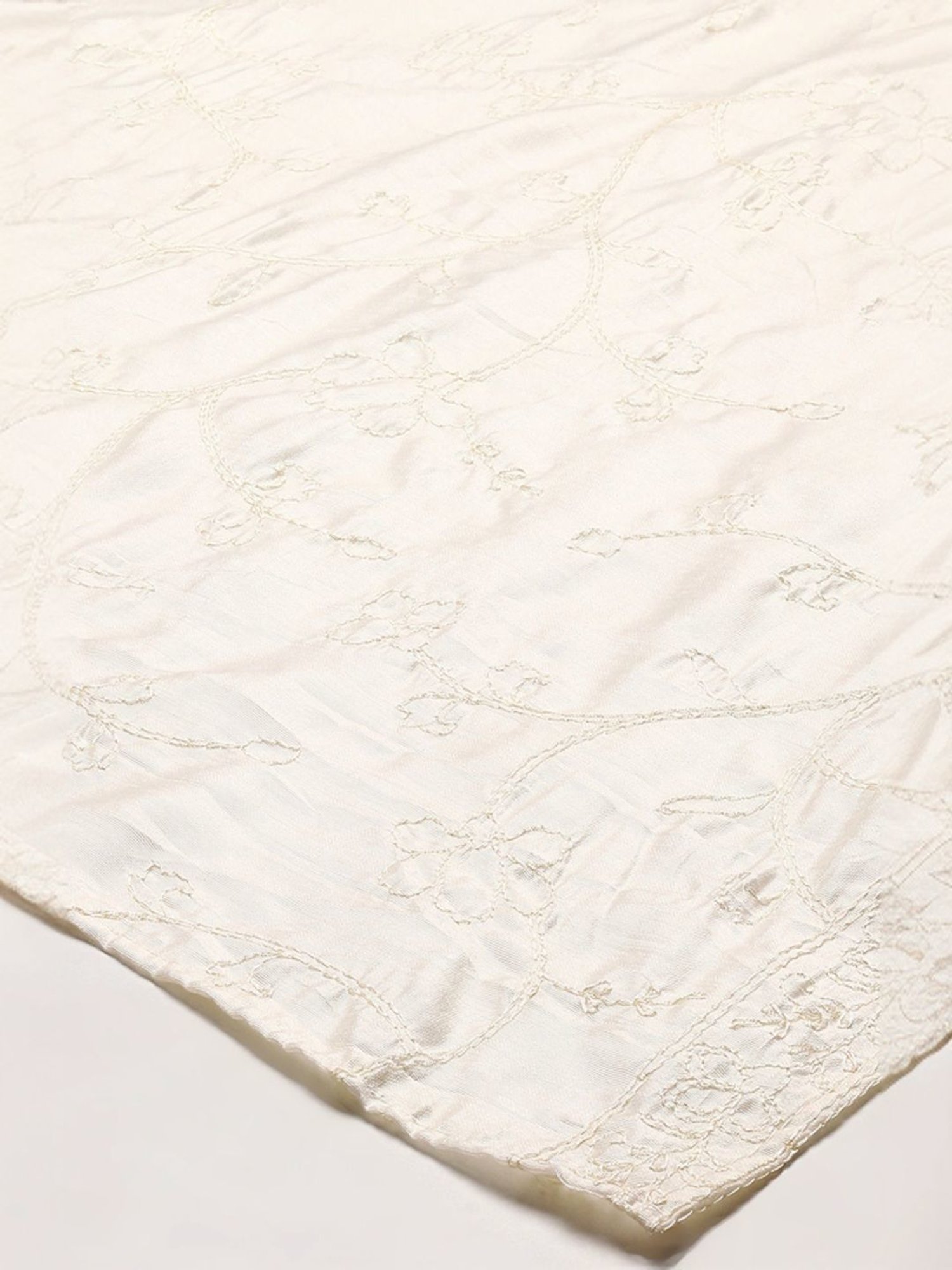 Biba Off-White Embroidered Dupatta
