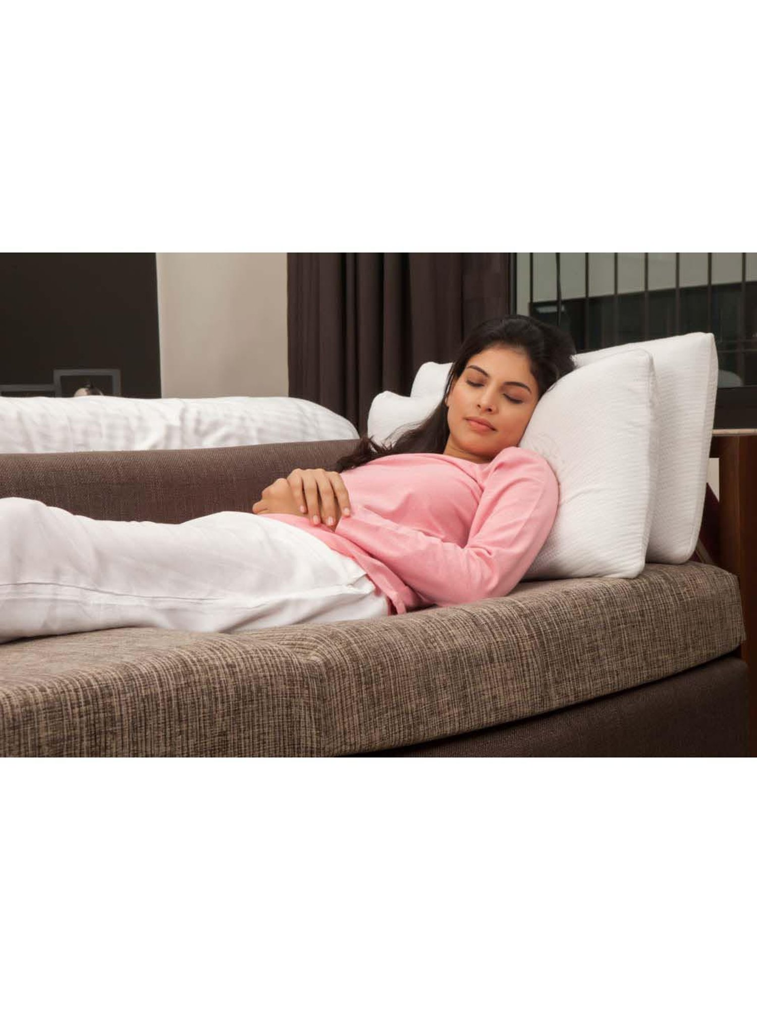 The White Willow White Stitched Memory Foam Pillow - Set of 1