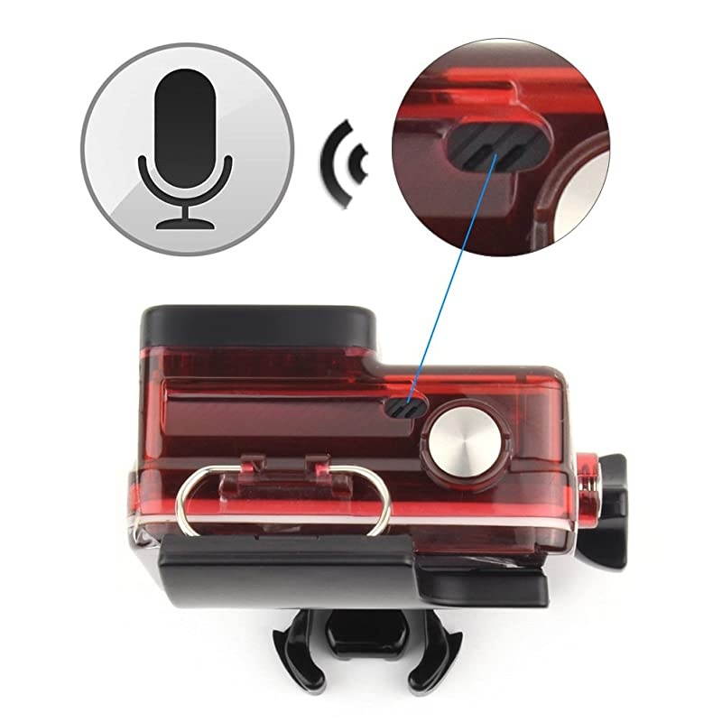 Open Protective Skeleton Housing Case with LCD Touch Backdoor for GoPro Hero 4 GoPro Hero 3 and GoPro Hero 3+ Transparent Red