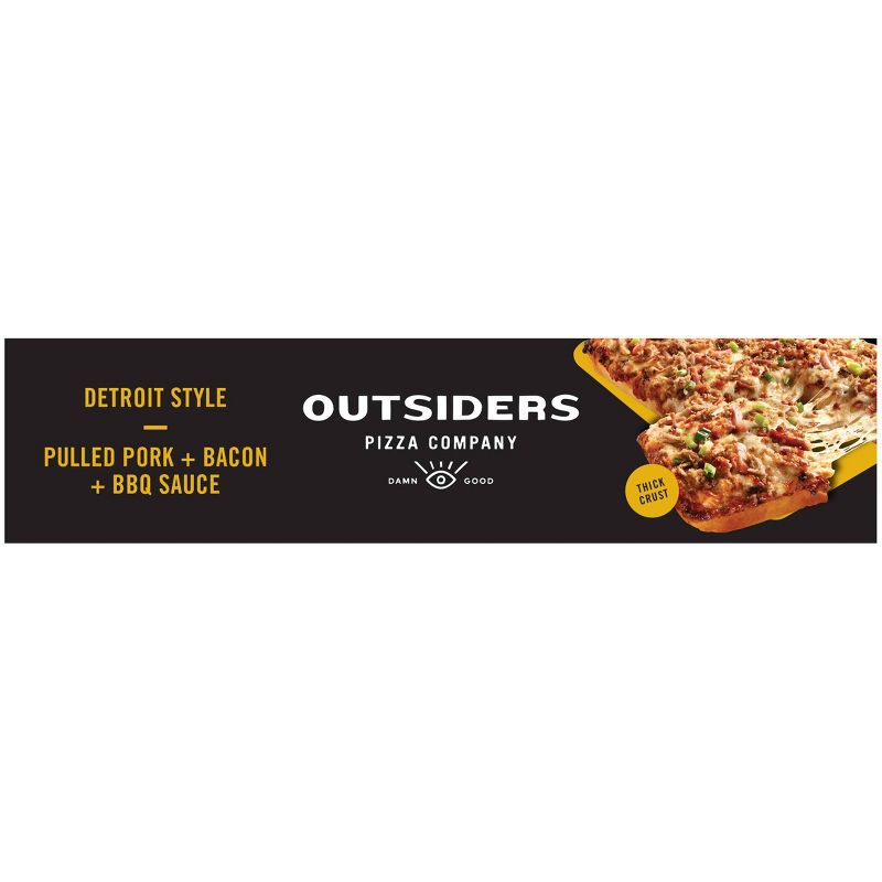 Outsiders Pizza Company Detroit Style Pulled Pork Bacon and BBQ Sauce  Frozen Pizza - 26.6oz