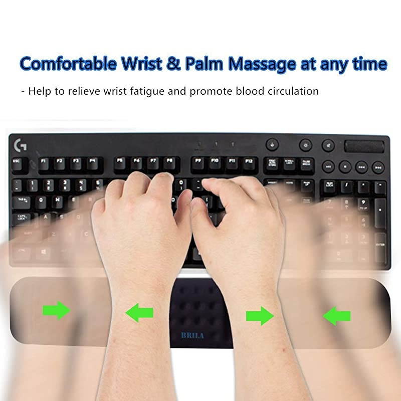 Upgraded Ergonomic Keyboard Wrist Rest Support Cushion Pad Comfy Soft Memory Foam Gel Padding NonSlip Large Keyboard Wrist Hand Elbow Palm Support Pad Black Keyboard Wrist Rest