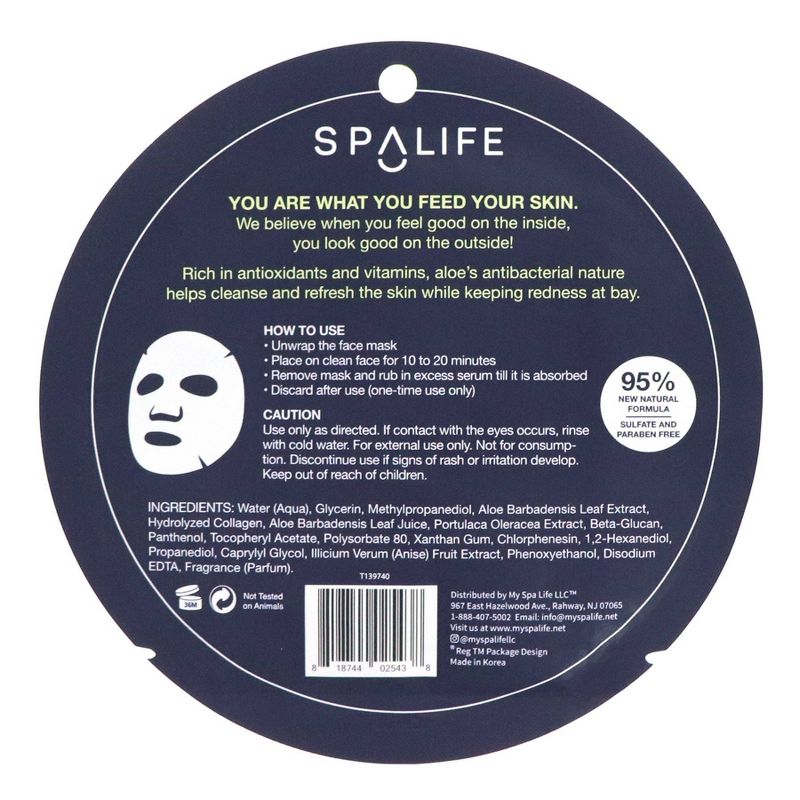 SpaLife Refreshing Aloe Mask - 0.81oz