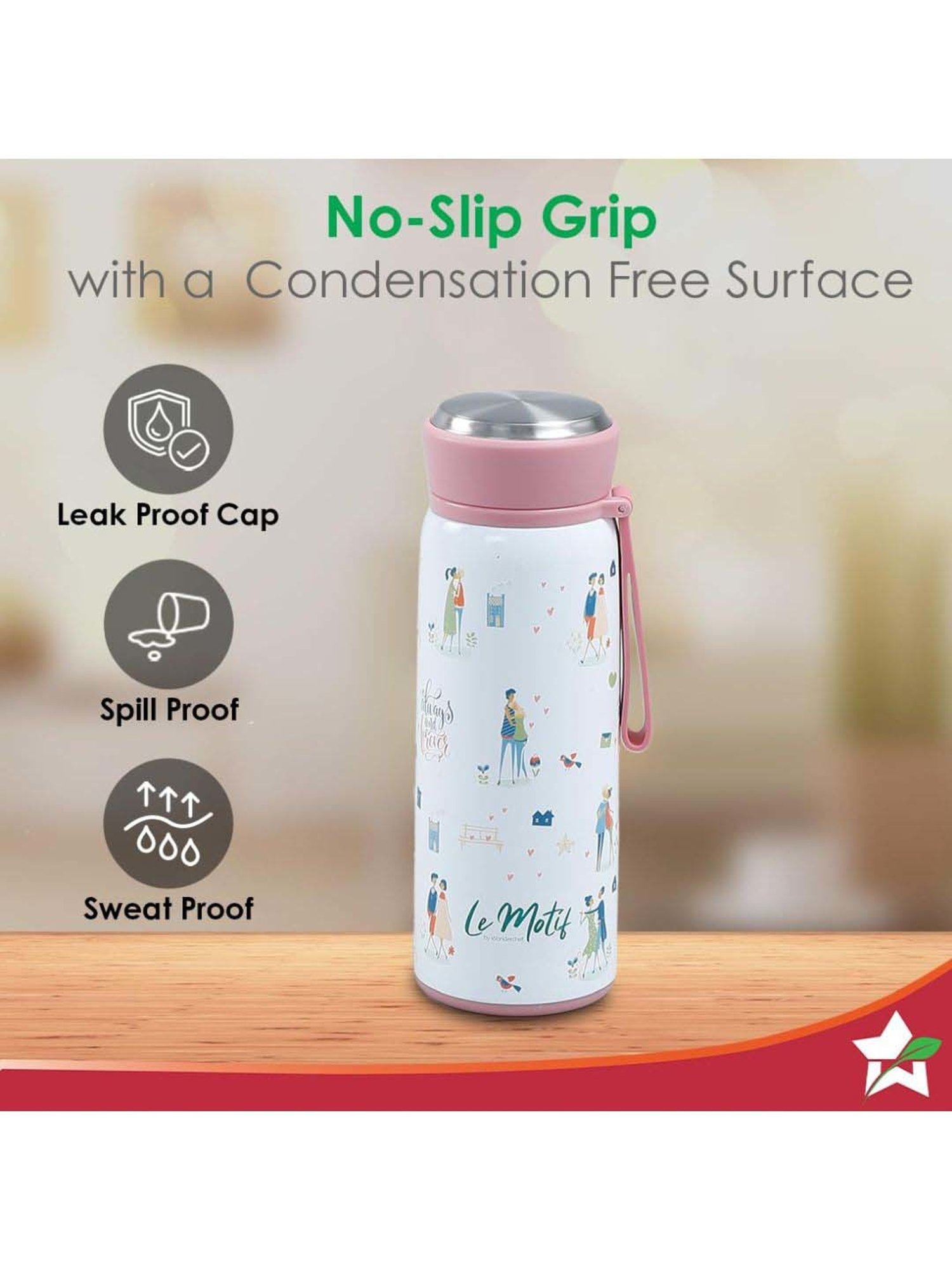 Wonderchef Le Motif Lamour Double Wall Water Bottle