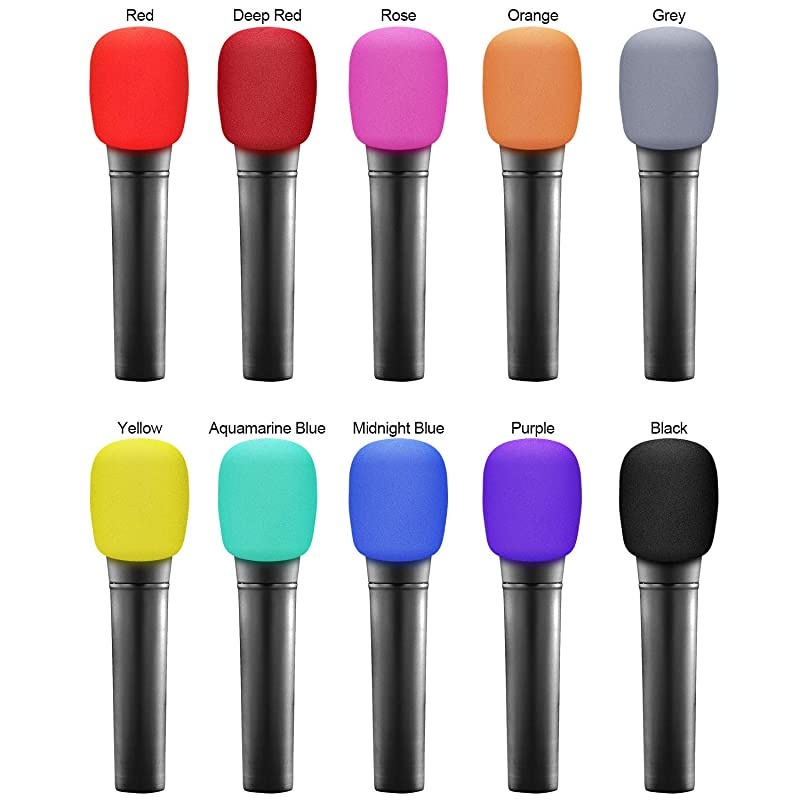 Colorful Microphone Cover Microphone Windscreen Foam Cover Top Grade 10 Pack