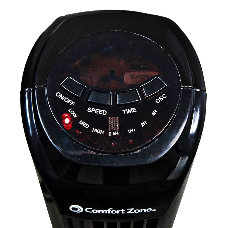Comfort Zone 31" Oscillating Tower Fan with Remote Black