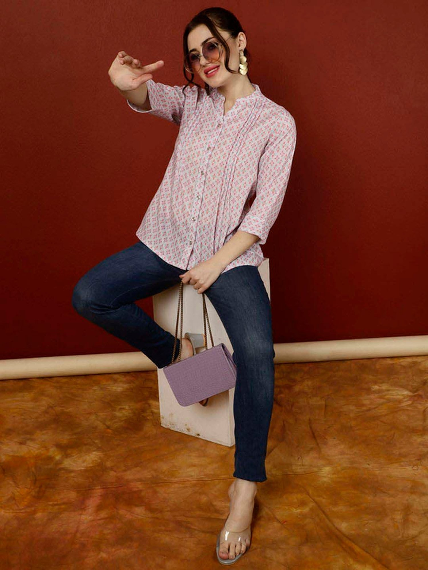 Jaipur Kurti Pink Printed Tunic