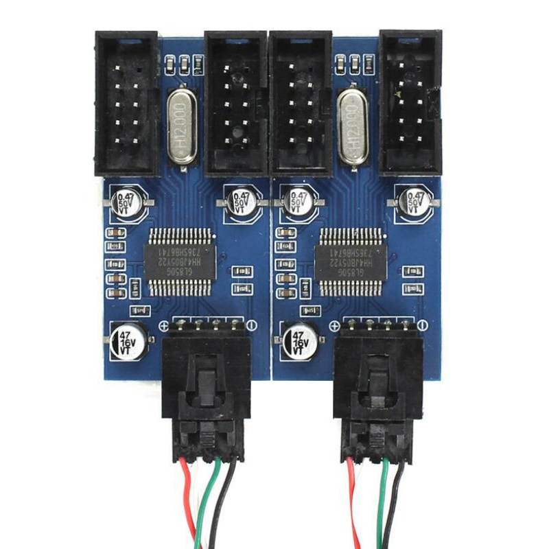 Male 1 to 4 Female 9Pin USB Header Extension Cable Card Motherboard Hub Adapter