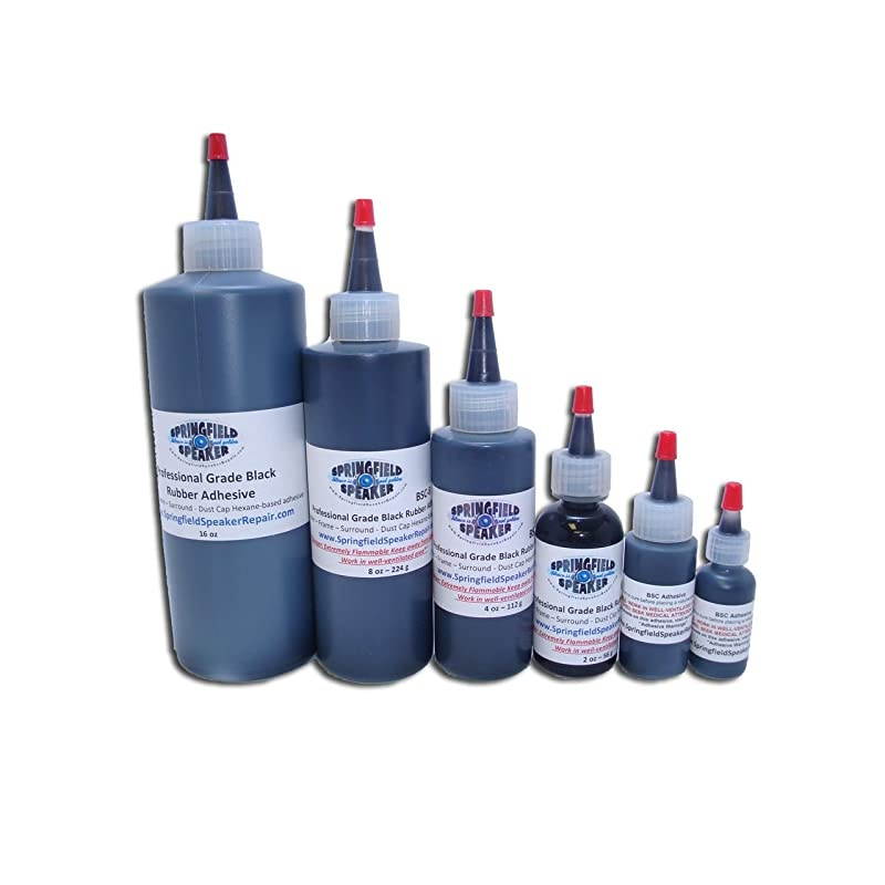 Black Rubberized Speaker Repair Adhesive Glue 2 oz