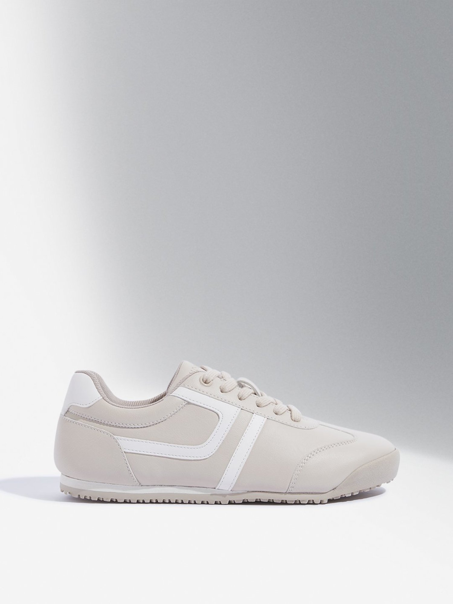 LUNA BLU by Westside Beige Lace-Up Sneakers