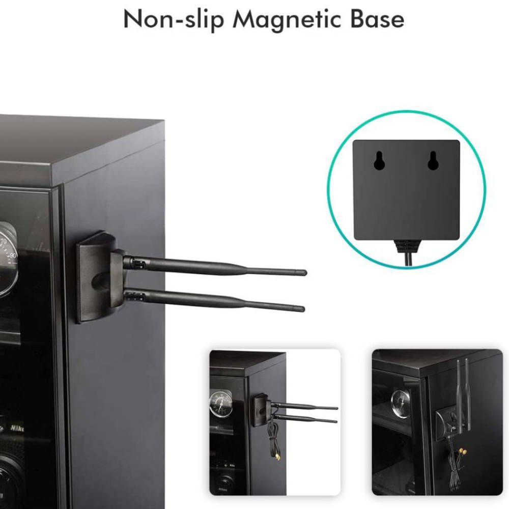 Dual Band WiFi Network Antenna 6dBi with RP-SMA Female Connector, AC 2.4GHz 5.8GHz Antennas with Magnetic Base Work with PCI-E Wi-Fi Network Card USB WiFi Adapter Wireless Router Extender IP Camera