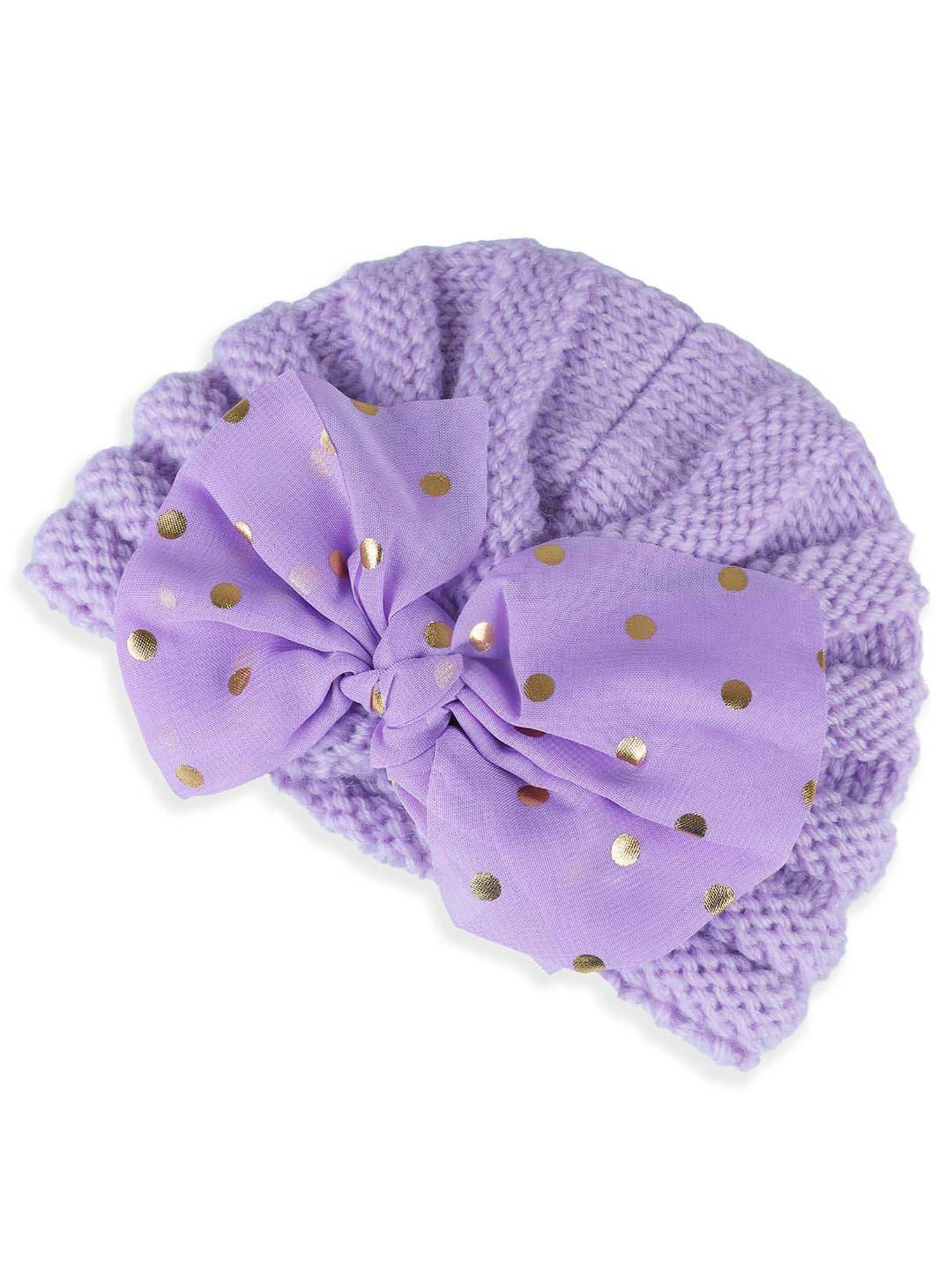 Baby Moo Kids Purple & Grey Applique Cap (Pack of 2)