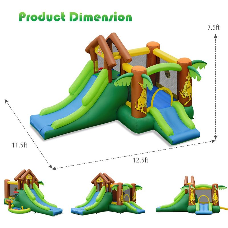 Costway Inflatable Jungle Bounce House Kids Dual Slide Jumping Castle Bouncer