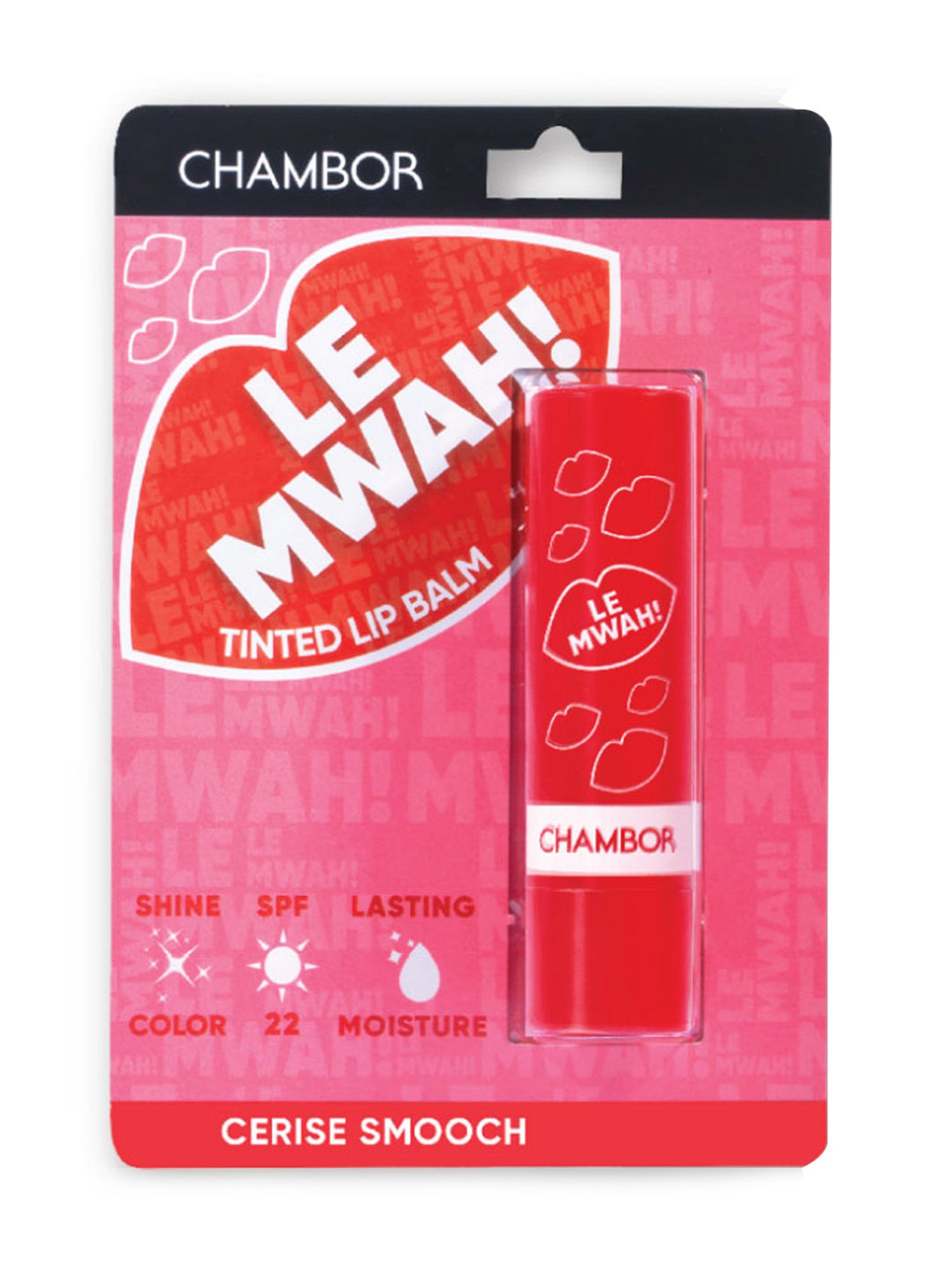 Chambor Le Mwah! Moisturising Tinted Lip Balm with Antioxidant & SPF22 Cerise Smooch - 4.5 gm