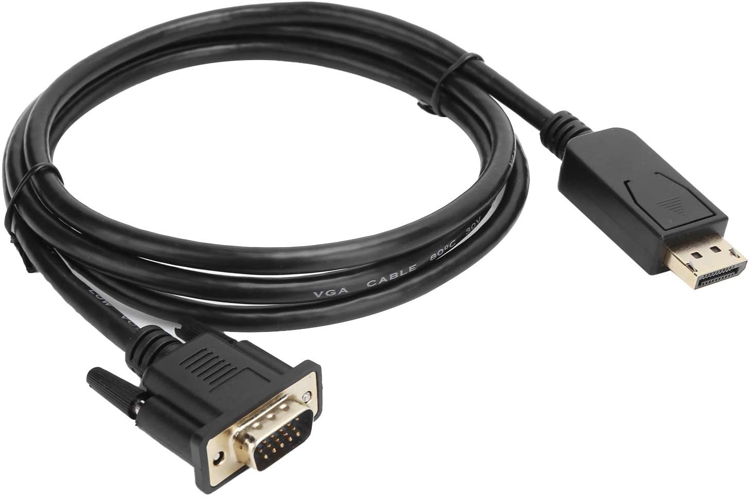 KUIDAMOS Black Cable DP to VGA Cable Compatible for Lenovo Dell HP ASUS and Other Brand Display Port to DVI-D Adapter(1.8 Meters)