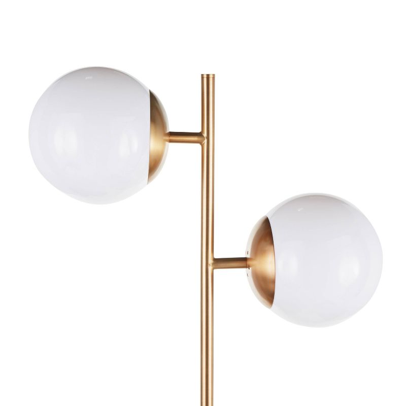 Butler Contemporary/Glam Floor Lamp with Metal Marble Base Gold (Includes LED Light Bulb) - LumiSource