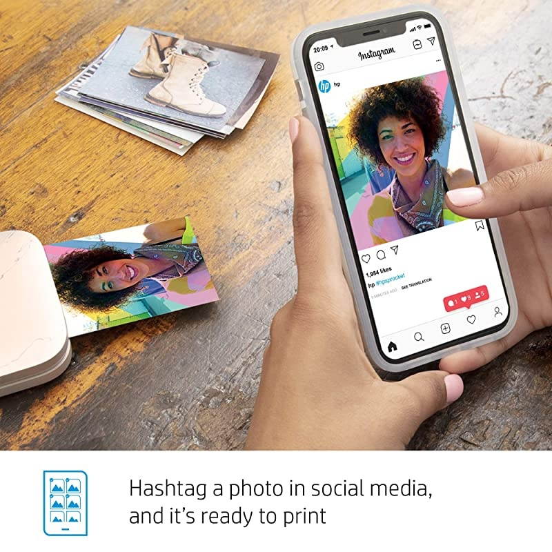 Sprocket Select Portable 2.3x3.4" Instant Photo Printer (Eclipse) Print Pictures on Zink Sticky-Backed Paper from your iOS & Android Device.