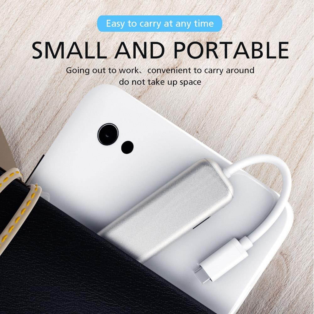 YAOMAISI 5 in 1 Extender USB3.0+ card reader + charging , Support PD Fast Charging, Data Transmission 5G / S for Macbook(Silver)