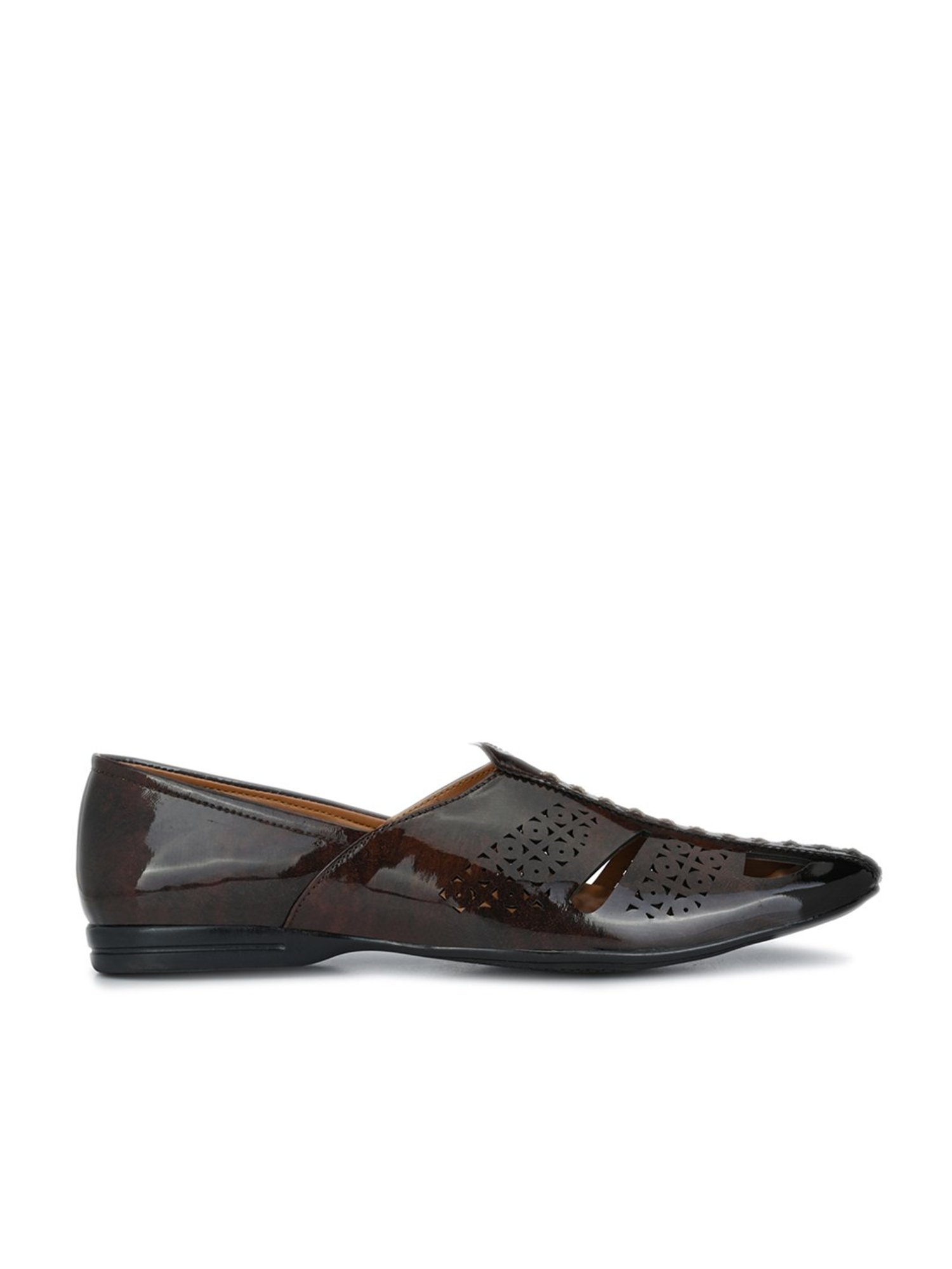 Prolific Dark Brown Ethnic Slip-Ons
