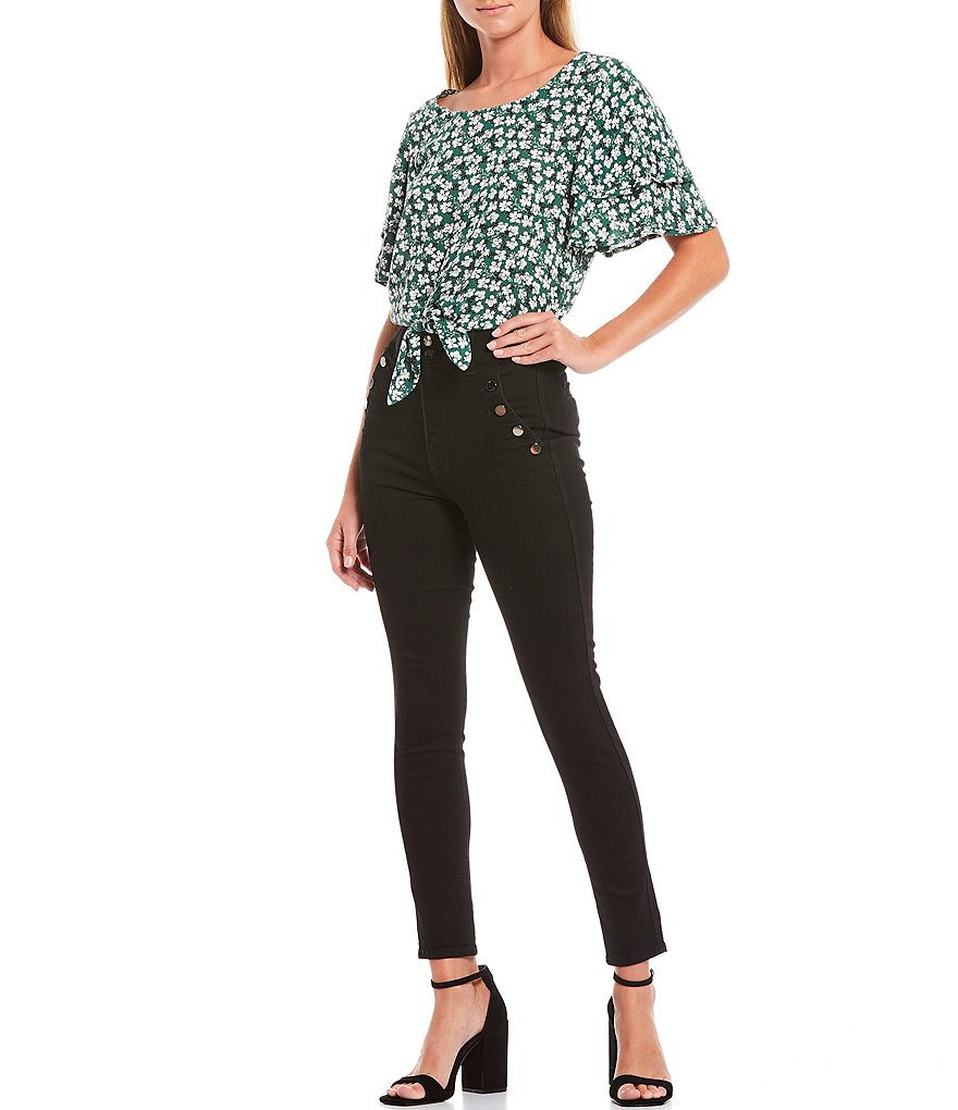 Joe's Jeans Georgia High Rise Button Pocket Detail Ankle Skinny Jeans