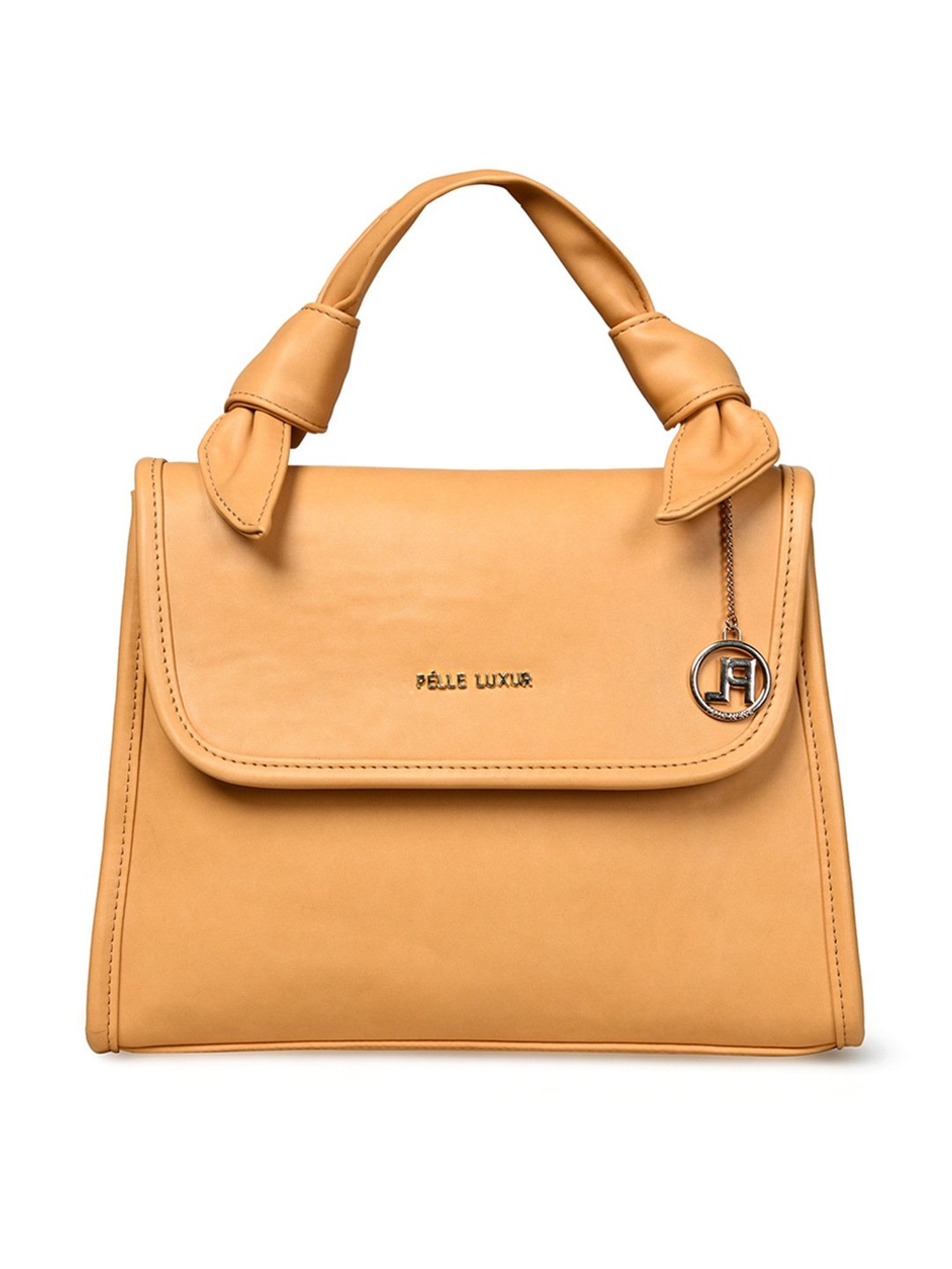 PELLE LUXUR Light Brown Medium Satchel