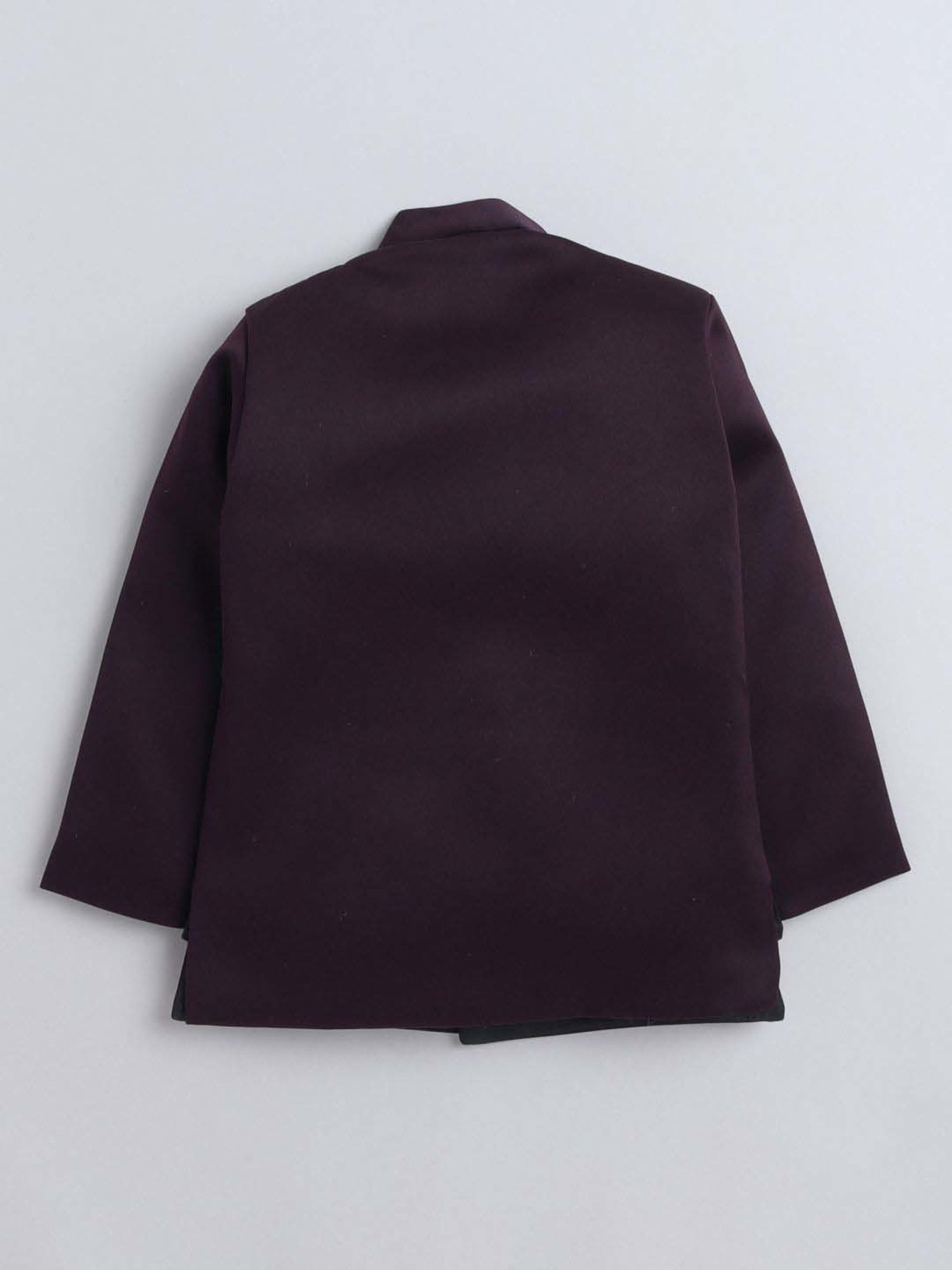 Fourfolds Boys Wine Solid Full Sleeves Clothing Set