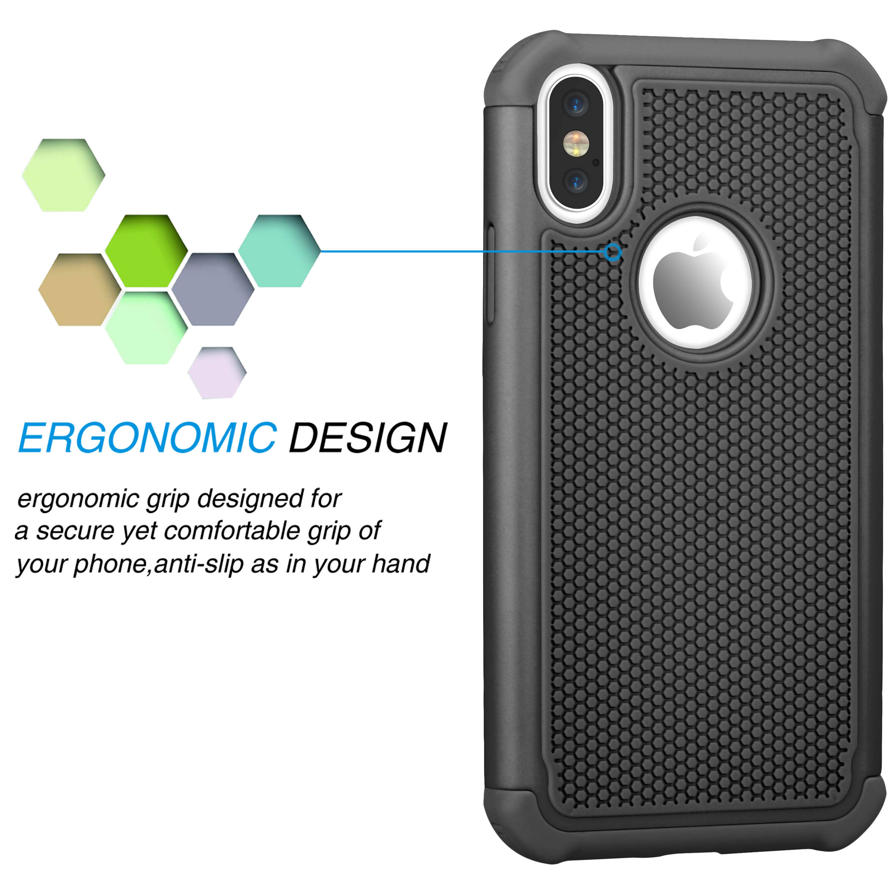 iPhone X Case, iPhone X Cute Case, Tekcoo [Tmajor] Shock Absorbing [Turquoise] Rubber Silicone & Plastic Scratch Resistant Bumper Grip Rugged Hard Cases Cover for Apple iPhone X (5.8 inch)