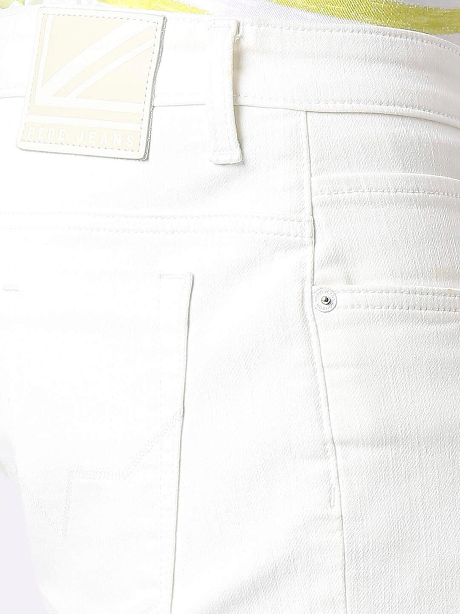 Pepe Jeans White Skinny Fit Denim Shorts