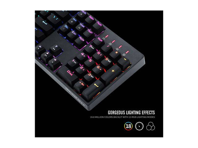 1STPLAYER RGB Gaming Mechanical USB Wired Keyboard DK5.0 Blue Switch Ergonomic 104 Keys NKRO Full Size Customizable Backlight LED Computer Laptop Keyboard for Windows PC Gamers (White)