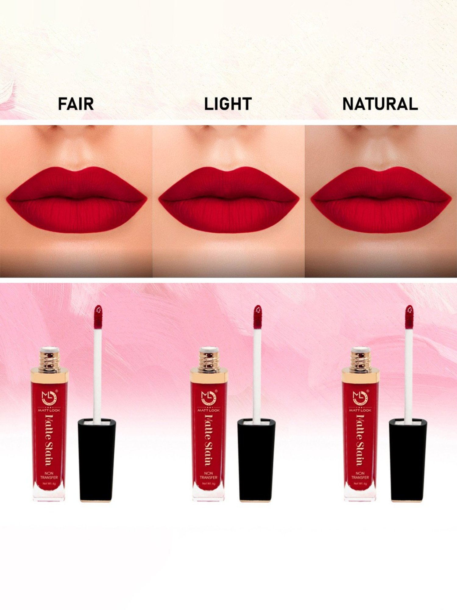 Matt Look Matte Stain Non Transfer Liquid Lipstick 03 Smoky Red - 6 gm