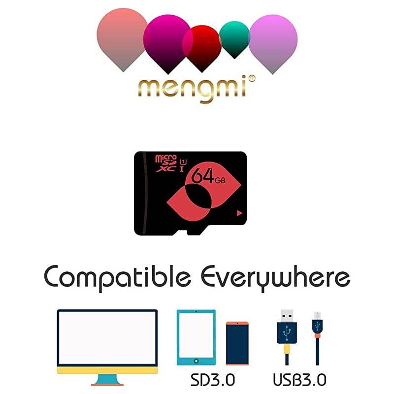 Micro SD Card 64GB Class 10 U1 TF Card microSDHC Memory Card with SD Adapter for CameraTabletPhoneNikonCanon 5 PackU1 64GB