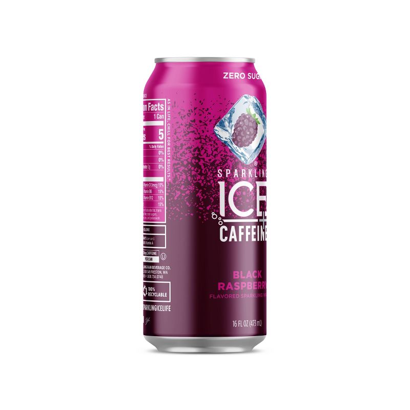 Sparkling Ice + Caffeine Black Raspberry - 16 fl oz Can