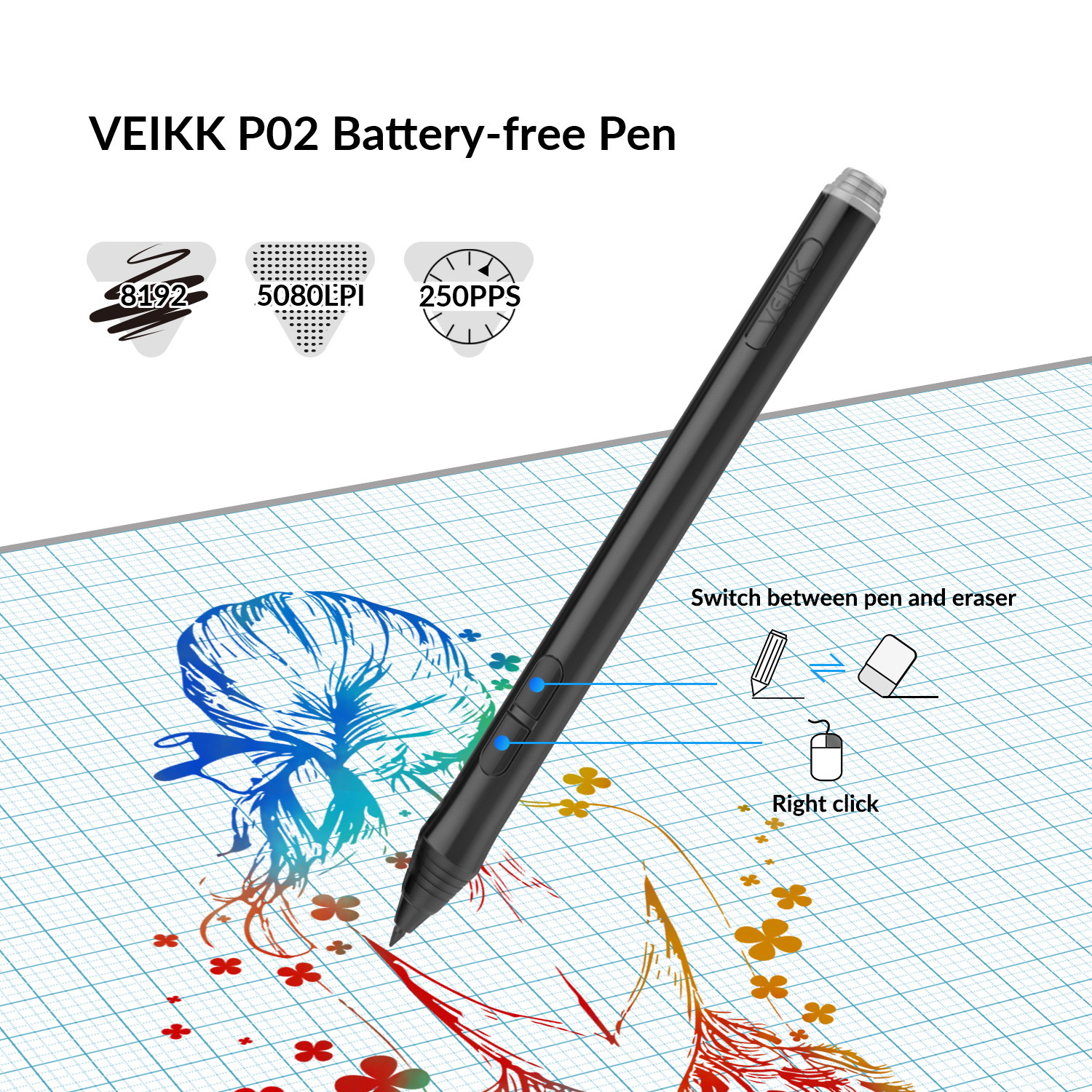 VEIKK A15 Pro Graphics Drawing Tablet 10 x 6 inch Digital Drawing Tablet with 12 Hotkeys and a Quick Dial (8192 Level Pressure Battery -Free Stylus)