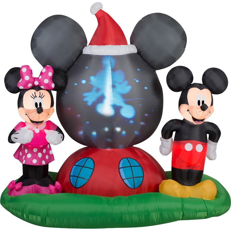 Gemmy Panoramic Projection Christmas Airblown Inflatable MMCH Scene Disney, 6 ft Tall, Multicolored