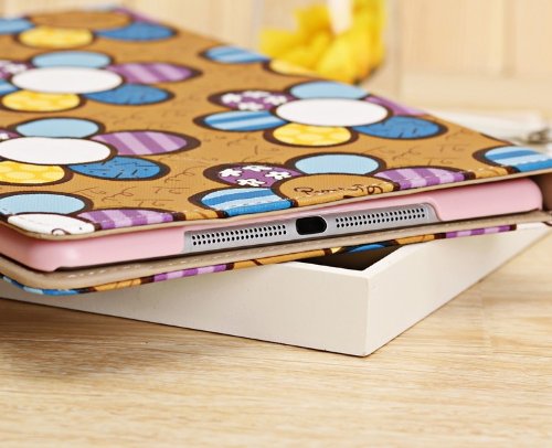 Euroge Tech&reg; New Cute Nifty Sunflower Design Folio Leather Cover Stand Protective Case for Apple Ipad 5/iPad Air(yellow)