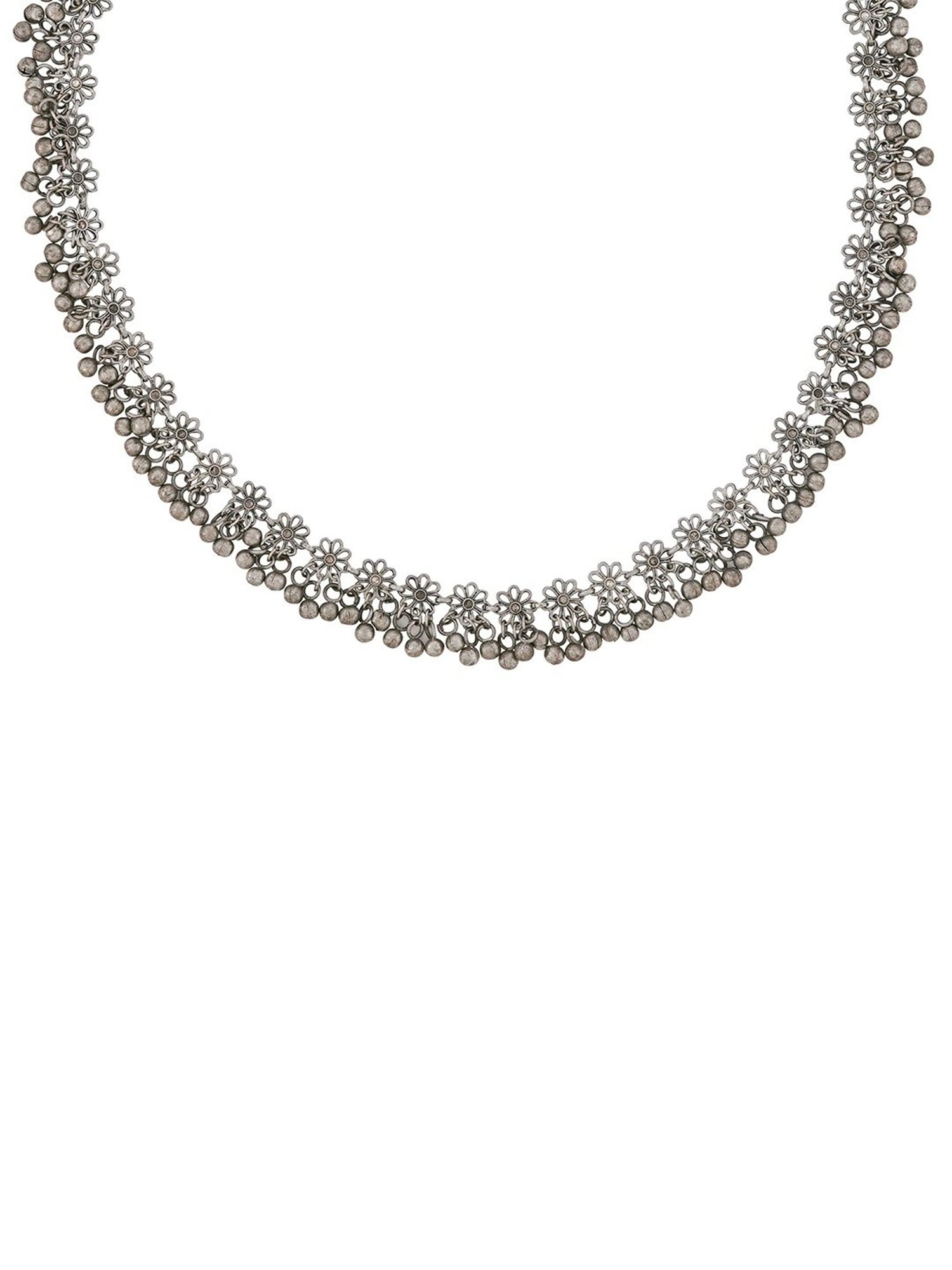 Teejh Lata Ghungroo Silver Waistband for Women