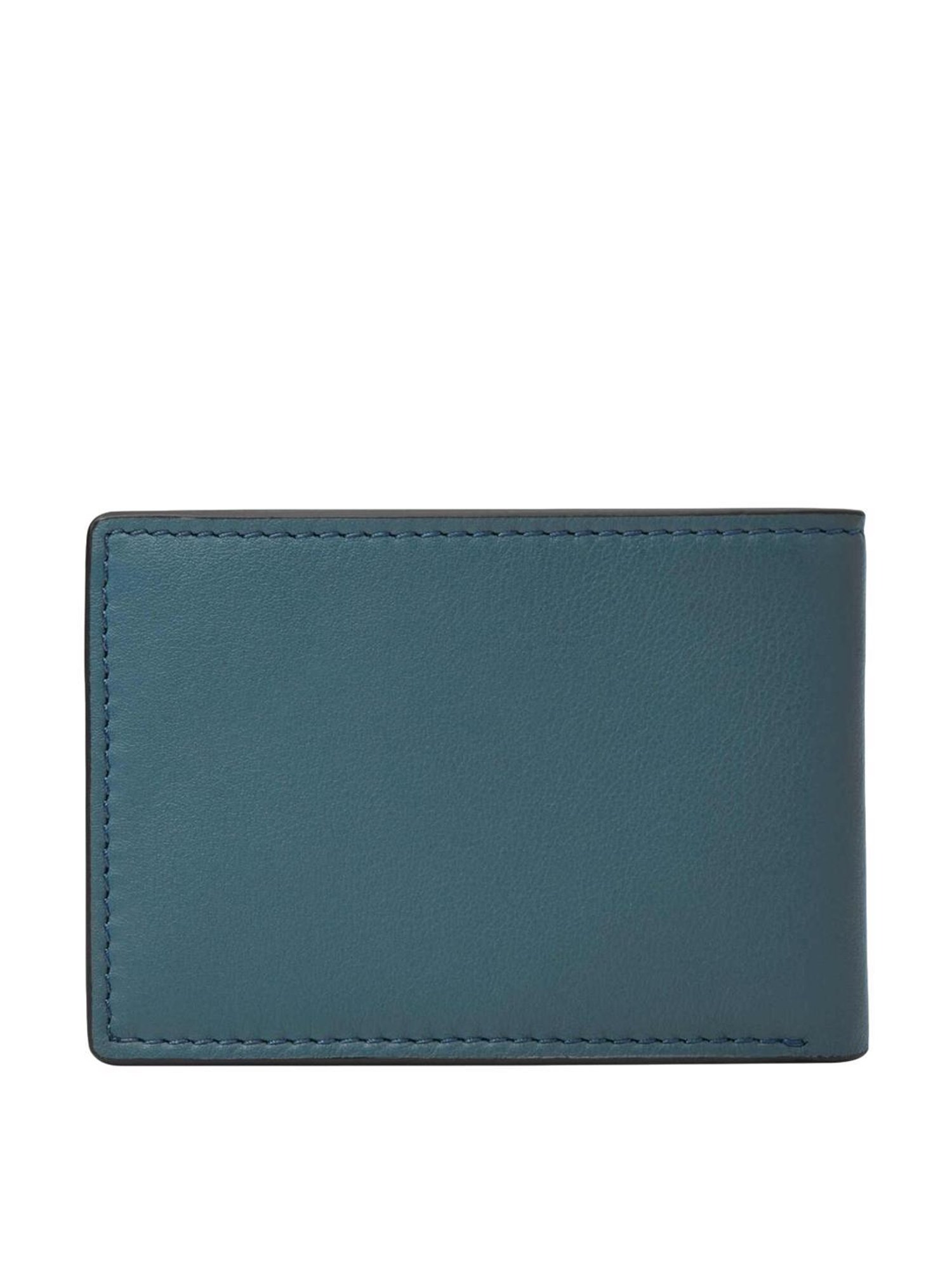 Fossil Blue Solid Bi-Fold Wallet