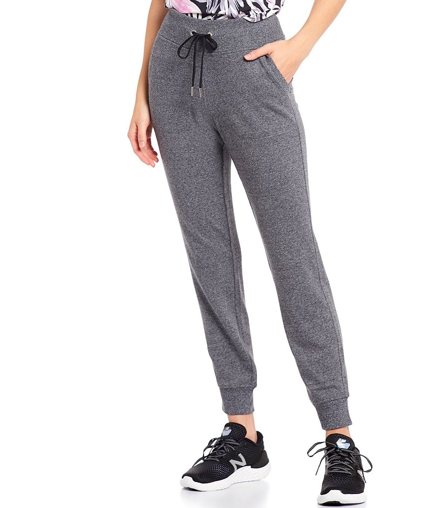 Calvin Klein Performance Rib Trim Terry Jogger Pants With Pockets