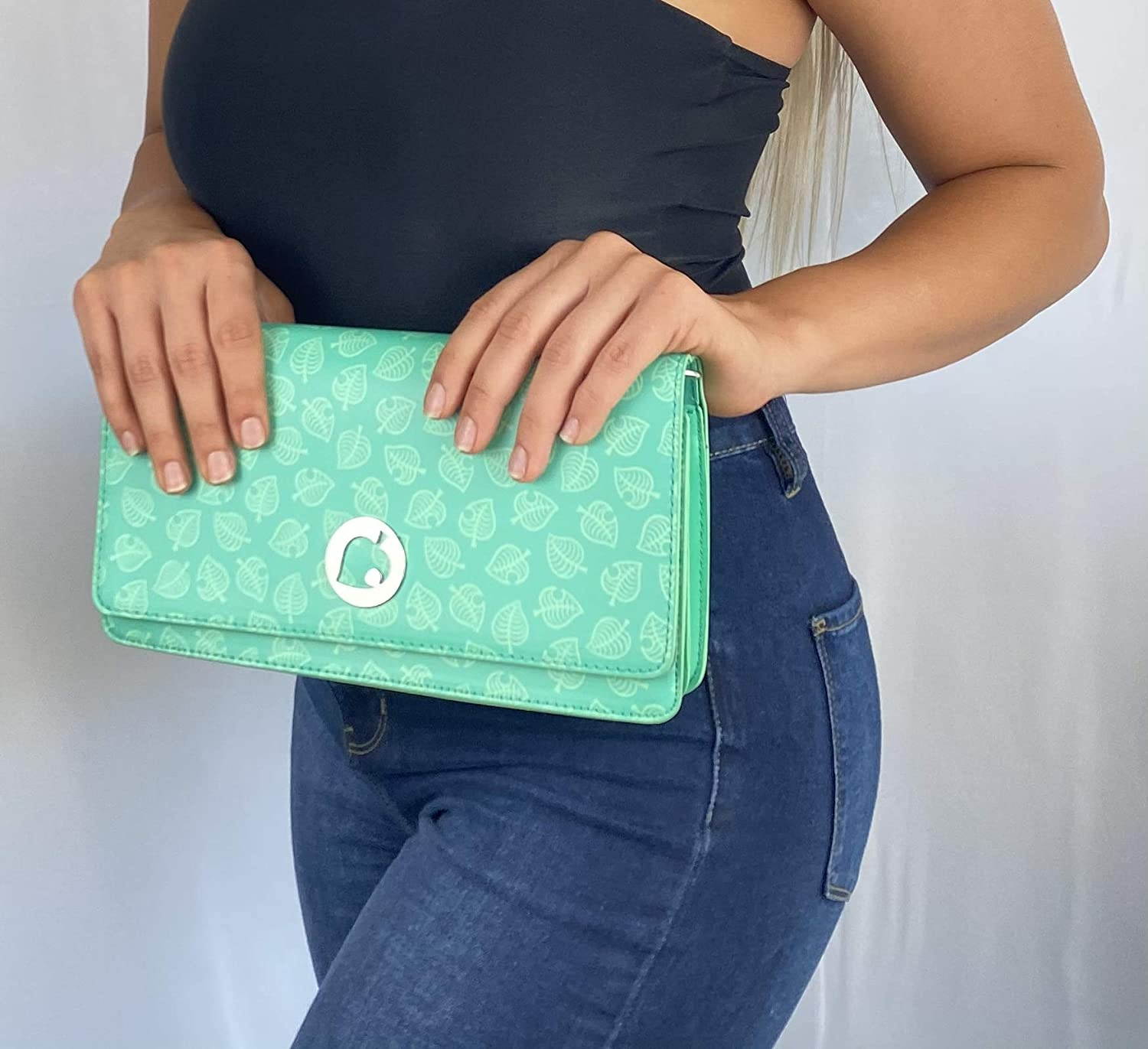 Controller Gear Animal Crossing: New Horizons Sling Bag for Women, Girl's, Kids. Nintendo Switch, Lite Case, Accessories, Travel Bag, Carrying Case. Teal Leaves. - Nintendo Switch - Nintendo Switch;