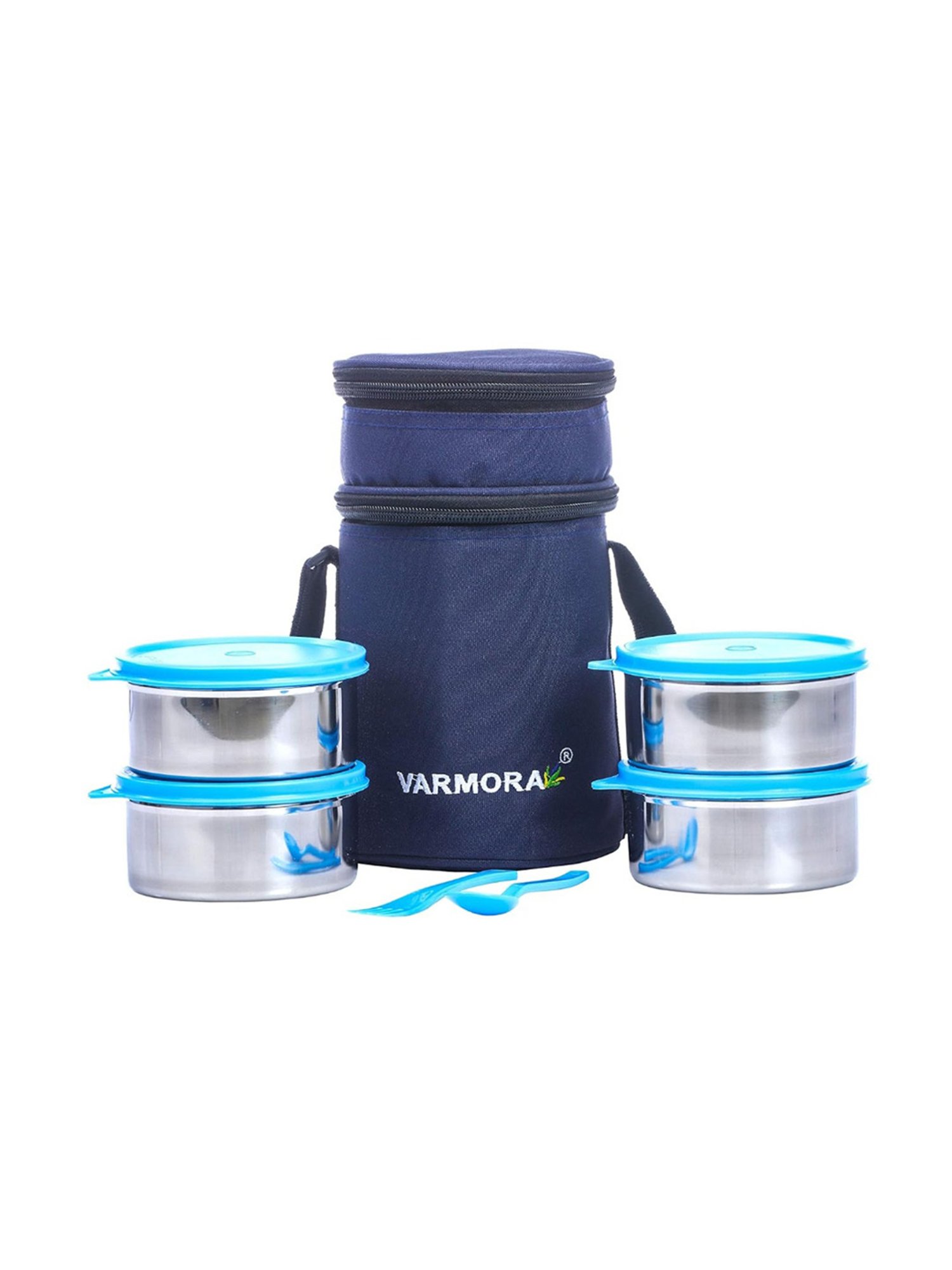 Borosil Grey Stainless Steel Lunch Box - Set of 4