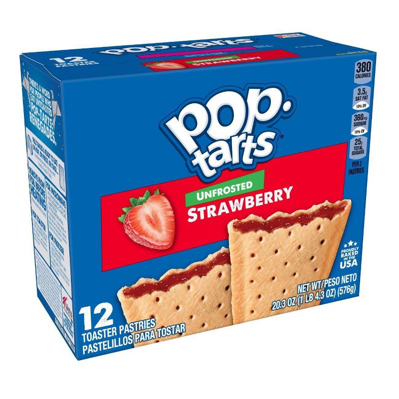 Kellogg's Pop-Tarts Unfrosted Strawberry Pastries - 12ct/20.31oz
