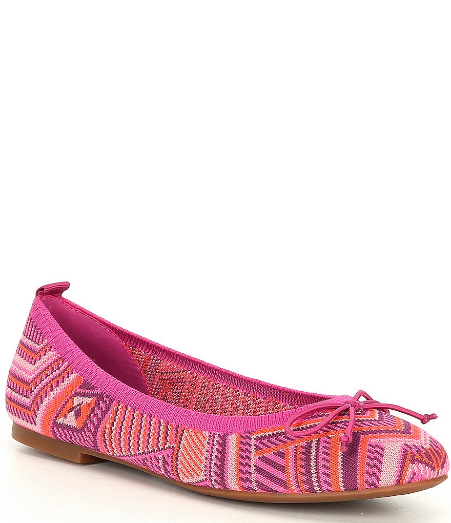GB Bigg-Starr-A Tribal Print Flyknit Washable Ballet Flats