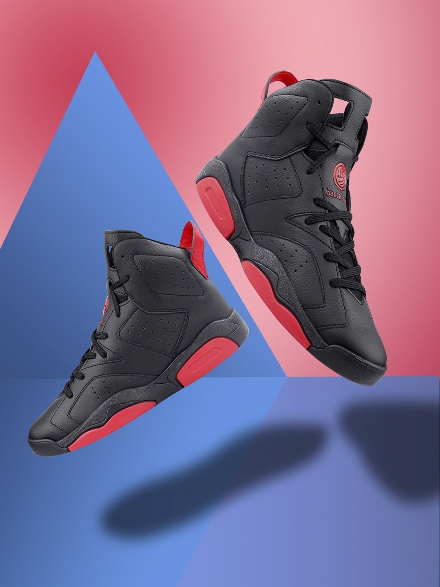 Bacca Bucci Men's STUNNER Black Ankle High Sneakers