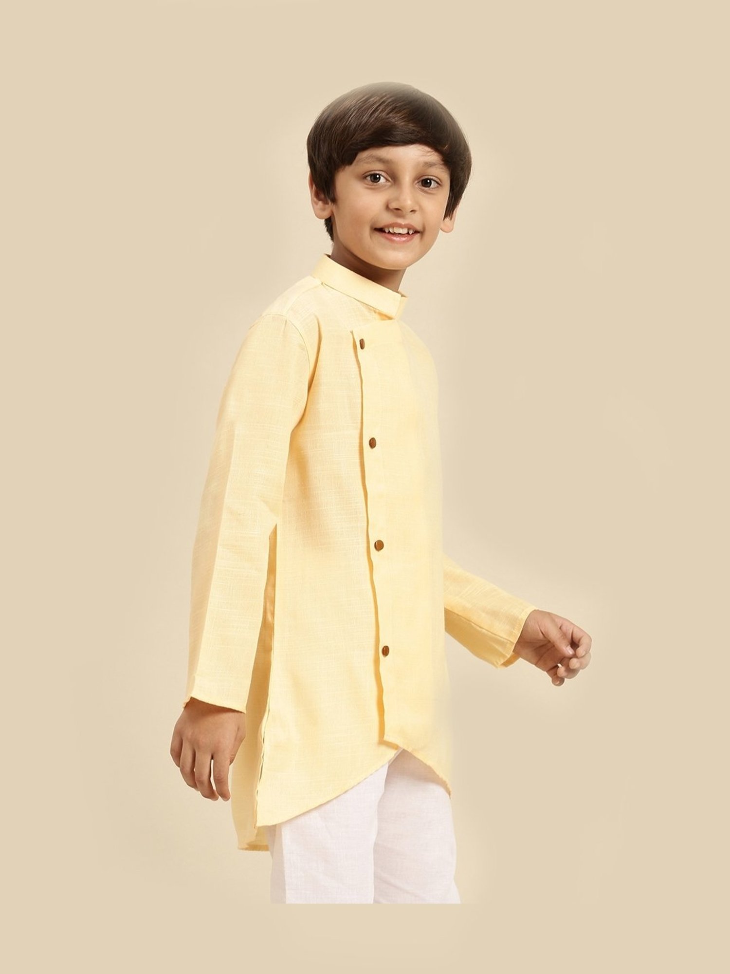 TABARD Kids Red Printed Full Sleeves Kurta