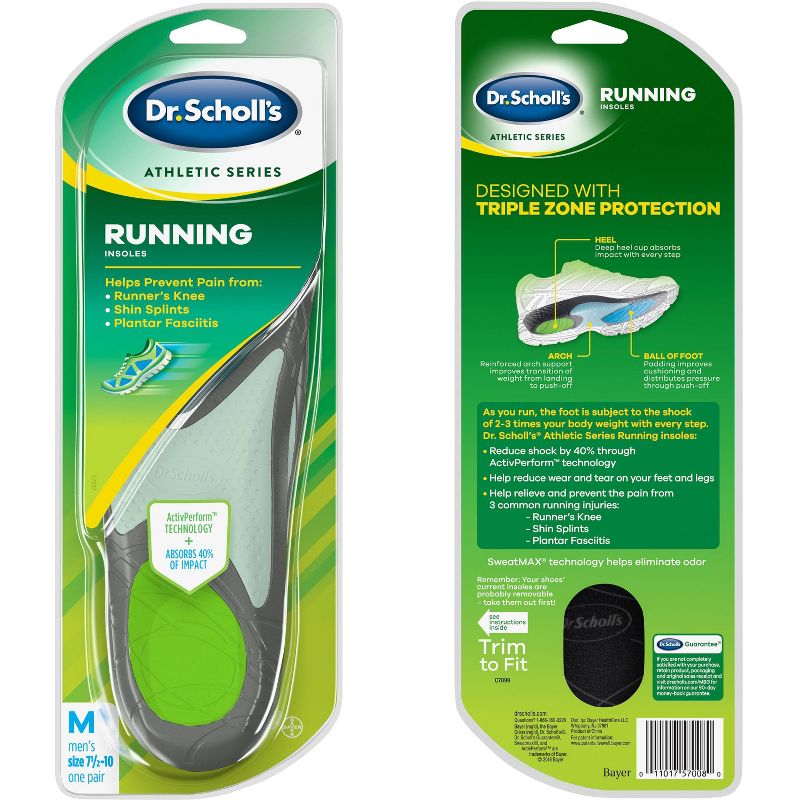 Dr. Scholl's Athletic Series Running Insoles Mens - Size (7.5-10)