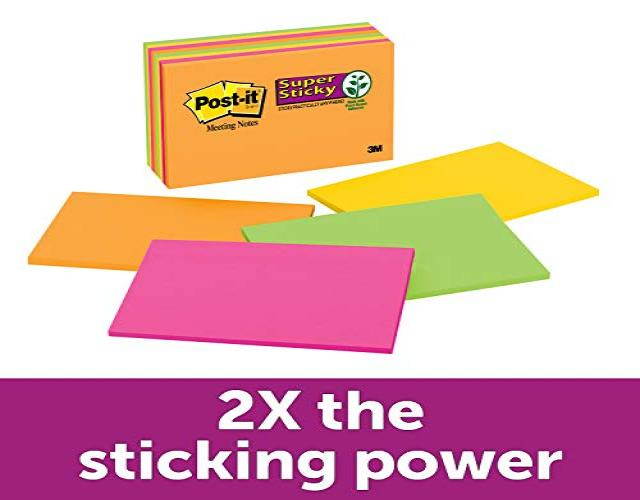 Post-it Super Sticky Notes, 4x6 In., PK8 4" x 6" Rio De Janeiro   6445-SSP