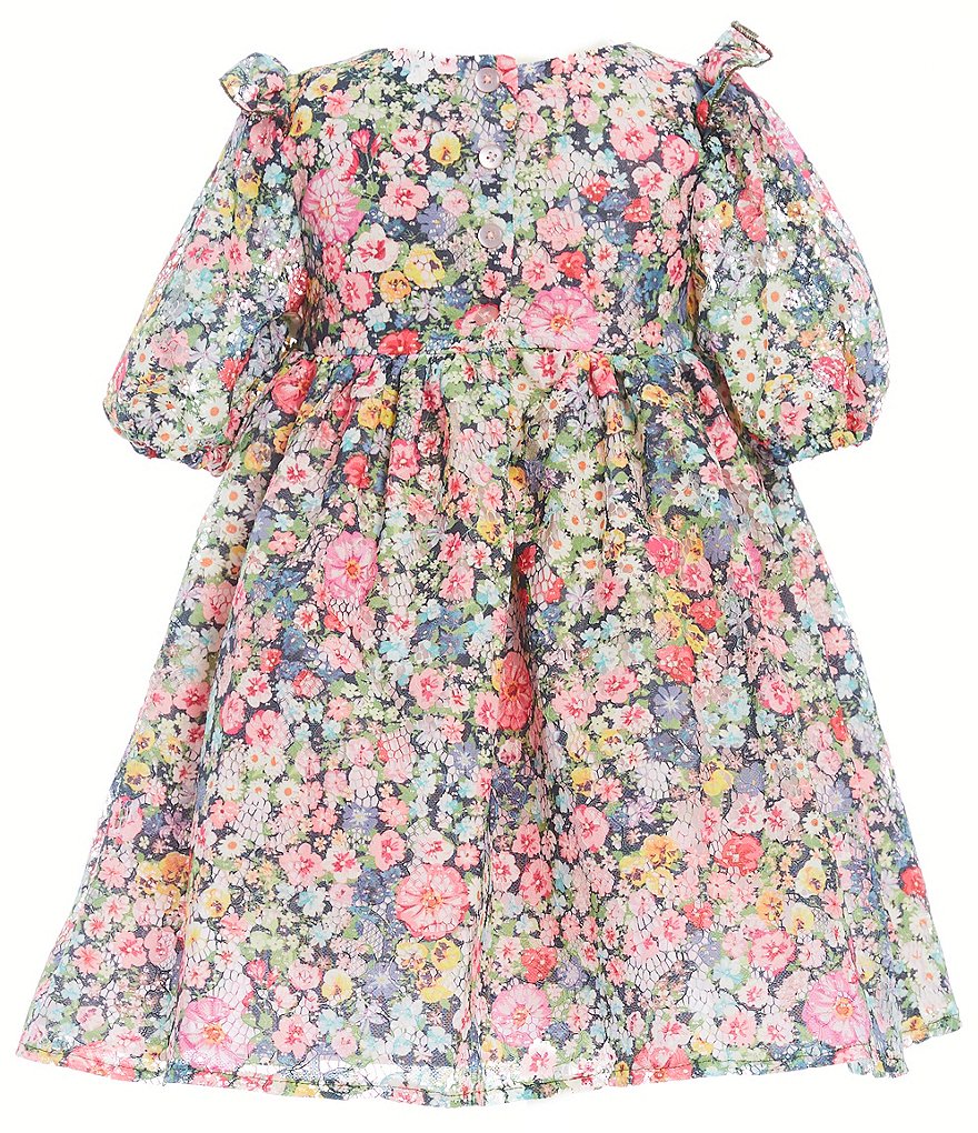 Laura Ashley Little Girls 2T-6X Puffed-Sleeve Floral-Printed Float Dress