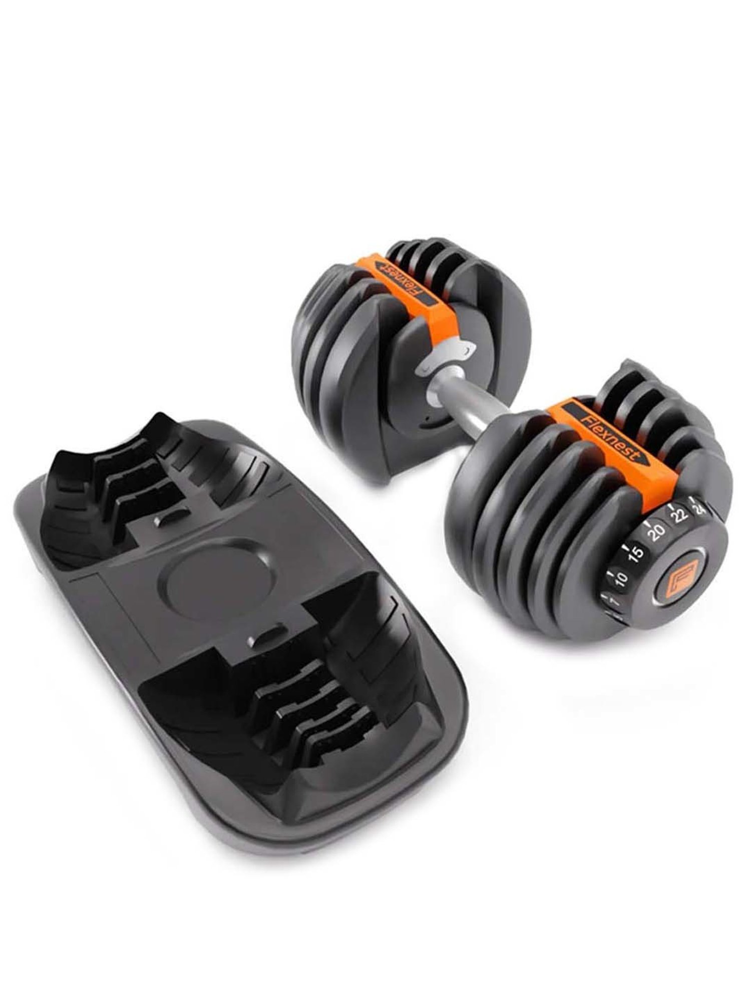 Flexnest Adjustable Iron Dumbbell, (5kg to 40kg), Home Gym Exercise Set 40Kg, Set of 1