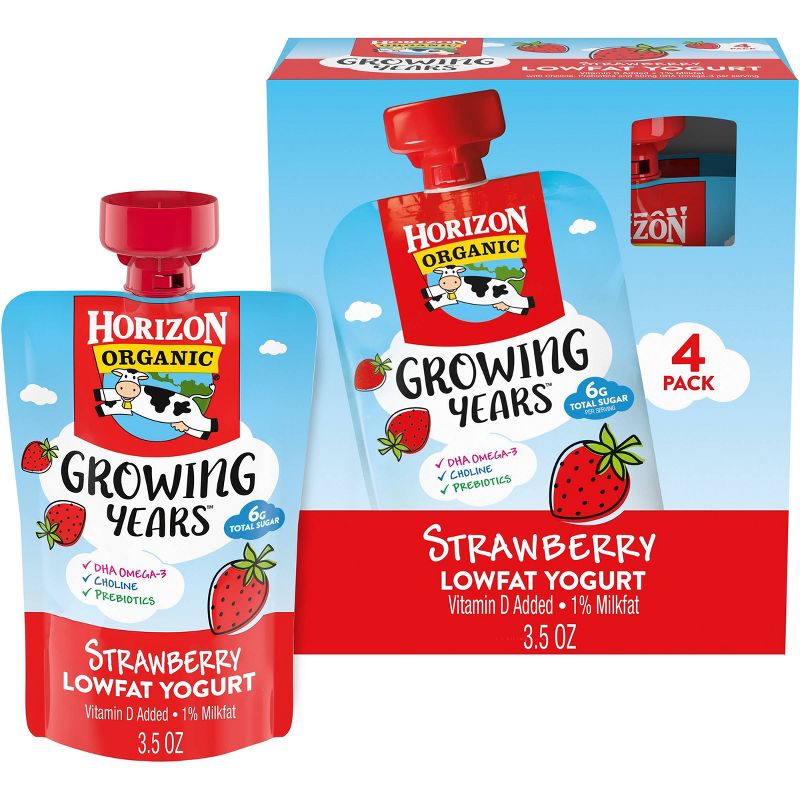 Horizon Organic Growing Years Strawberry Kids' Yogurt Pouch - 14oz/4pk