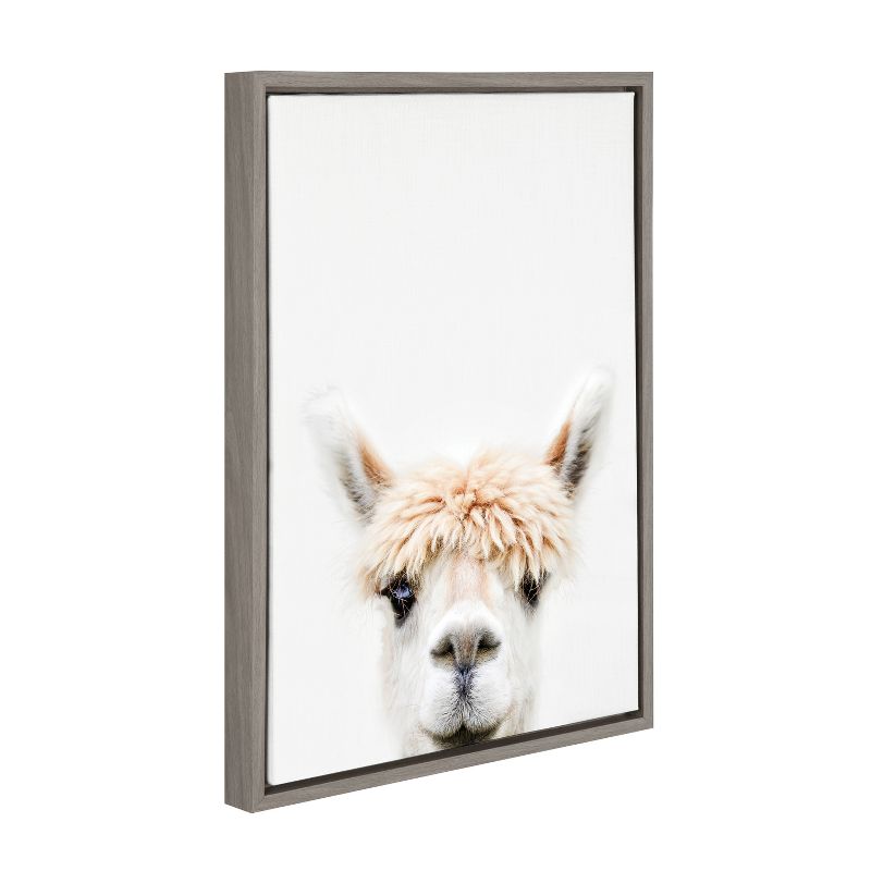 18" x 24" Sylvie Alpaca Bangs Canvas Wall Art by Amy Peterson Gray - Kate and Laurel